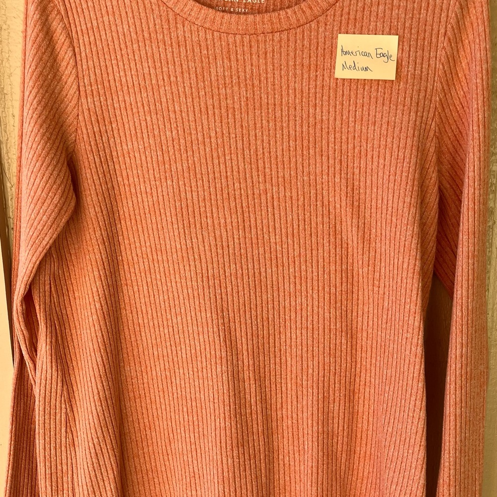 American Eagle Outfitters Orange Ribbed Sweater